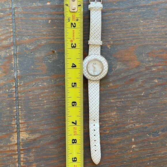 Kenneth Jay Lane Watch and Leather Wrist Band EUC